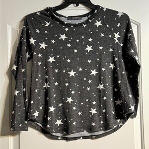 Coin 1804 Grey and‎ White Star Print Long Sleeve Top